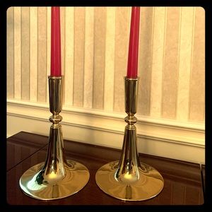 Brass candlestick holders